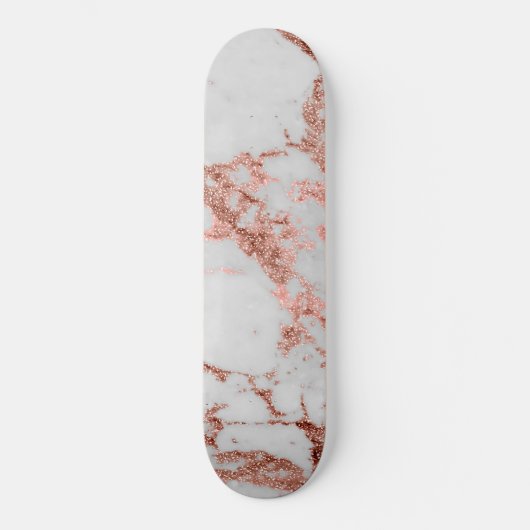 Moderner Rose Gold Glitzer Skateboard (Vorderseite)