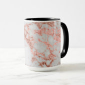 Moderner Rose Gold Glitzer Tasse (VorderseiteRechts)