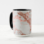 Moderner Rose Gold Glitzer Tasse (Vorderseite Links)