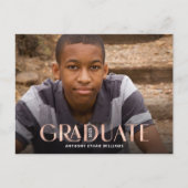 Moderner Rose Gold Overlay Foto Abschluss Postkarte (Vorderseite)