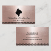 Moderner Rose Gold Queen Logo Beauty Salon Wellnes Visitenkarte (Vorne/Hinten)