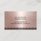 Moderner Rose Gold Queen Logo Beauty Salon Wellnes Visitenkarte (Rückseite)