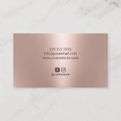 Moderner Rose Goldmarmorhaar & Makeup Künstlersalo Visitenkarte (Rückseite)