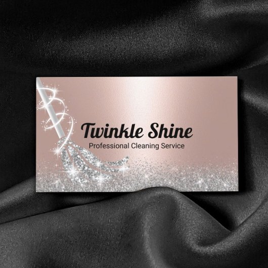 Moderner Rose Goldreinigung Haushaltshilfe Visitenkarte