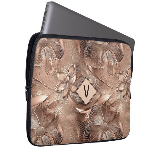 Moderner Rose-Notebook-Sieb Laptopschutzhülle (Vorne Rechts)