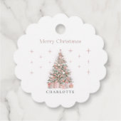 Moderner Rosé-Weihnachtsbaum – Personalisiertes We Geschenkanhänger (Rückseite)