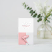 Moderner Rose Weißer Haartrockner Foto Salon Visitenkarte (Stehend Vorderseite)