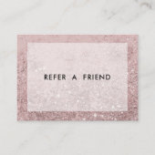 Moderner Rosegold Glitzer Salon Rabattkarte (Vorderseite)