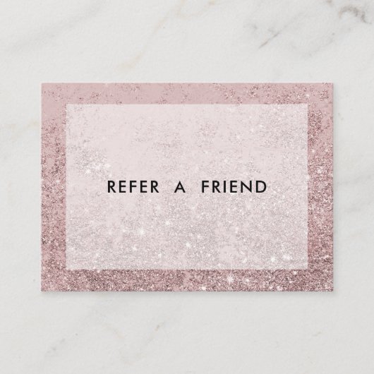 Moderner Rosegold Glitzer Salon Rabattkarte (Vorderseite)