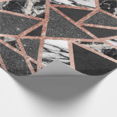 Moderner Rosen-GoldGlitzer-Marmor-geometrisches Geschenkpapier (Ecke)
