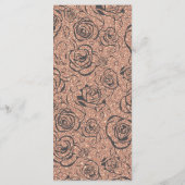 Moderner Rosen-GoldGlitzer Menükarte (Rückseite)