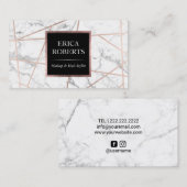 Moderner Rosen-Goldmarmor-geometrischer Visitenkarte (Vorne/Hinten)