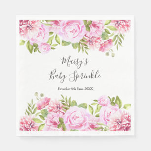 Moderner Rosengarten Baby Mädchen Sprinkle Serviette
