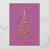 Moderner Rosengarten Weihnachtsbaum Personalisiert Folien Feiertagskarte (Vorderseite)