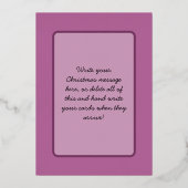 Moderner Rosengarten Weihnachtsbaum Personalisiert Folien Feiertagskarte (Rückseite)