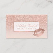 Moderner RosengoldGlitter erröten ombre Visitenkarte (Vorderseite)