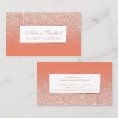 Moderner RosengoldGlitter Lachsombre Make-up Visitenkarte (Vorne/Hinten)