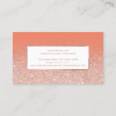 Moderner RosengoldGlitter Lachsombre Make-up Visitenkarte (Rückseite)