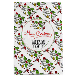 Moderner Rot-Grün-Heilige Beere Weihnachtsfeiertag Mittlere Geschenktüte