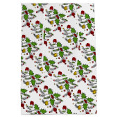 Moderner Rot-Grün-Heilige Beere Weihnachtsfeiertag Mittlere Geschenktüte (Rückseite)