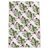 Moderner Rot-Grün-Heilige Beere Weihnachtsfeiertag Mittlere Geschenktüte (Rückseite)