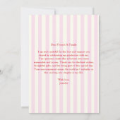 Moderner Rot-Rosa-Streifen Foto Abschluss Dankeskarte (Rückseite)