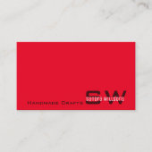 Moderner Rot und Burgund Chic mit Monogram Simple Visitenkarte (Vorderseite)