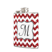 Moderner Rotdruckkolben Zickzack Monogram Whiskey- Flachmann (Links)