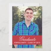 Moderner Roter Abschluss Einladung (Vorderseite)