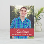 Moderner Roter Abschluss Einladung (Stehend Vorderseite)