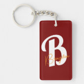 Moderner, roter Acryl-Schlüsselanhänger Schlüsselanhänger (Vorderseite)