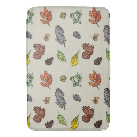 Moderner Roter Beerenvogel Badematte (Vorderseite Vertikal)