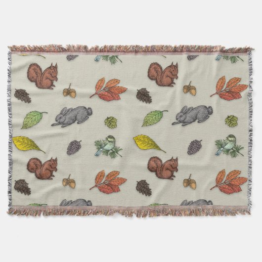 Moderner Roter Beerenvogel Decke (Vorderseite)