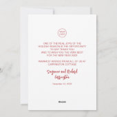 Moderner Roter Berries Kranz. Firmenlogo Feiertagskarte (Rückseite)