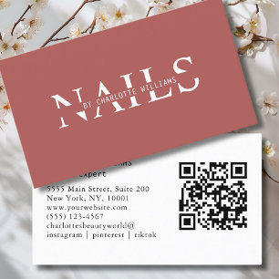 Moderner, roter Braun, QR-Code Visitenkarte