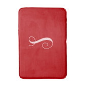 Moderner roter Chic und stilvolle Custom Monogram Badematte (Vorderseite Vertikal)