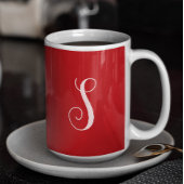 Moderner roter Chic und stilvolle Custom Monogram Kaffeetasse
