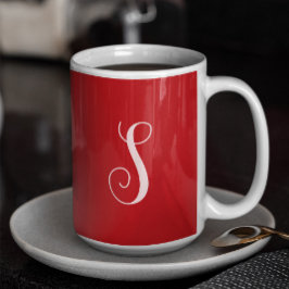 Moderner roter Chic und stilvolle Custom Monogram Kaffeetasse