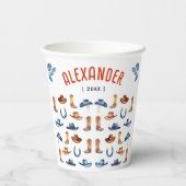 Moderner Roter Cowboy Western Texas Wasserfarbe Pappbecher (Rückseite)