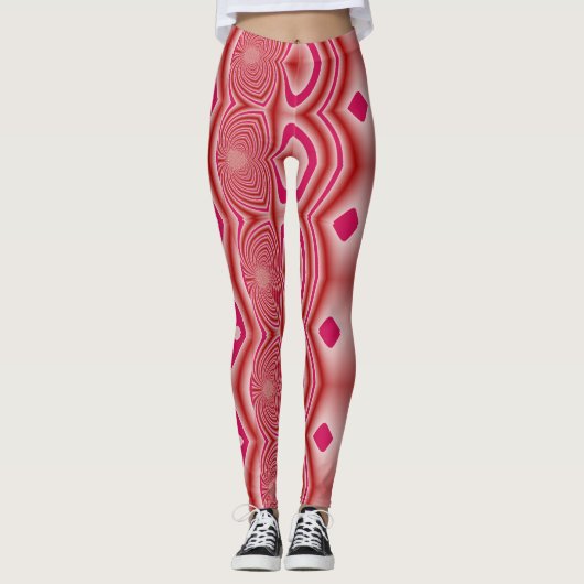 Moderner roter Farbtrendy "Ratti_Creative_Arts" Leggings (Vorderseite)