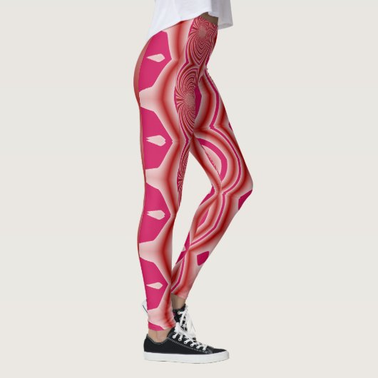 Moderner roter Farbtrendy "Ratti_Creative_Arts" Leggings (Rechts)