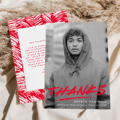 Moderner Roter Foto-Abschluss Dankeskarte