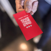 Moderner roter Geschäfts-Foto-QR-Code Visitenkarte