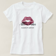 Moderner roter Glitter-Kiss-Lip-Makeup-Artist