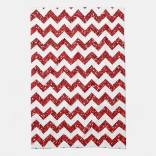 Moderner Roter Glitzer Zickzack Küche Geschirr Han Handtuch