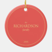 Moderner Roter Grüner Weihnachtsbaumschmuck Keramik Ornament (Hinten)