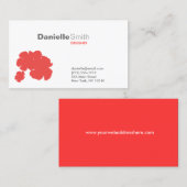 Moderner Roter Hibiskus Visitenkarte (Vorne/Hinten)