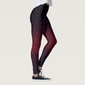 Moderner roter Imitat-Glitzer Burgunders Leggings (Rechts)