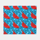 Moderner Roter Kardinal und Reben Fleecedecke (Vorderseite (Horizontal))
