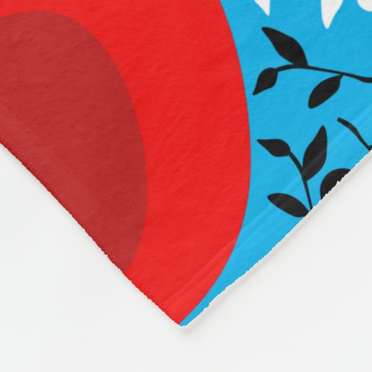 Moderner Roter Kardinal und Reben Fleecedecke (Ecke)